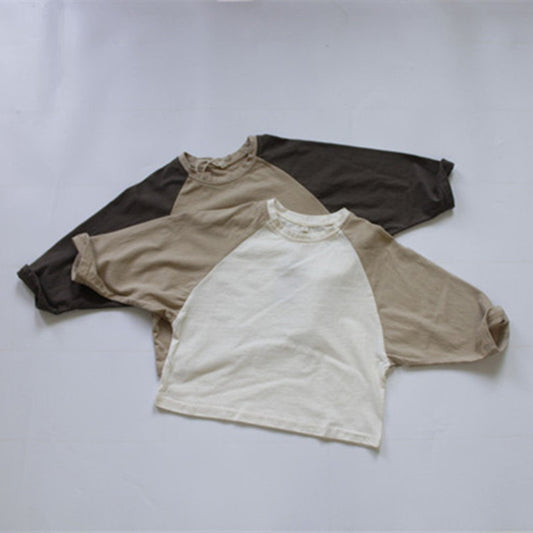 -キッズ ラグラン 切り替え Tシャツ【mh0000122】 - mamahalo shop - 長袖Tシャツ -  べビー服 - 子供服 - 男の子 - 女の子