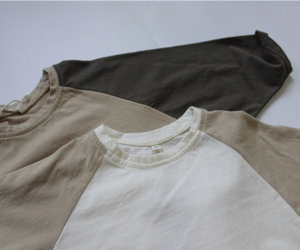 -キッズ ラグラン 切り替え Tシャツ【mh0000122】 - mamahalo shop - 長袖Tシャツ -  べビー服 - 子供服 - 男の子 - 女の子