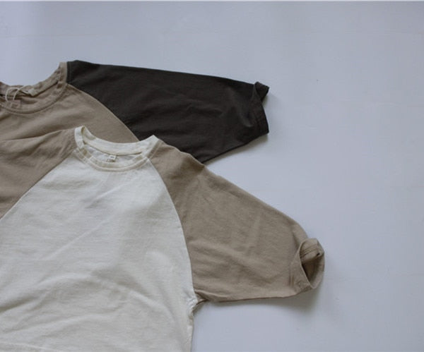 -キッズ ラグラン 切り替え Tシャツ【mh0000122】 - mamahalo shop - 長袖Tシャツ -  べビー服 - 子供服 - 男の子 - 女の子