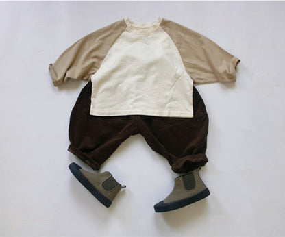 -キッズ ラグラン 切り替え Tシャツ【mh0000122】 - mamahalo shop - 長袖Tシャツ -  べビー服 - 子供服 - 男の子 - 女の子