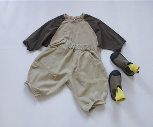 -キッズ ラグラン 切り替え Tシャツ【mh0000122】 - mamahalo shop - 長袖Tシャツ -  べビー服 - 子供服 - 男の子 - 女の子