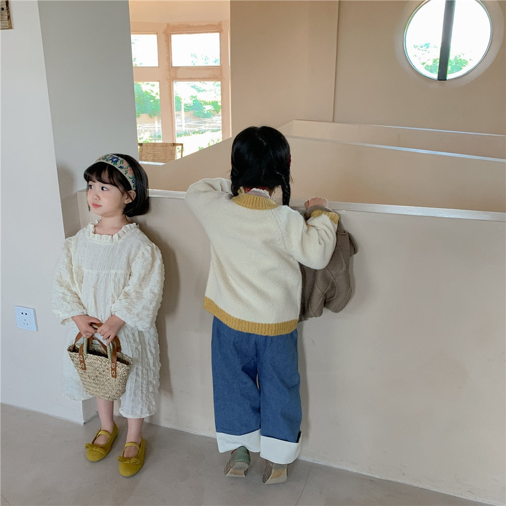 -キッズ ニット ひまわり カーディガン【mh0000124】 - mamahalo shop - カーディガン・パーカー -  べビー服 - 子供服 - 男の子 - 女の子