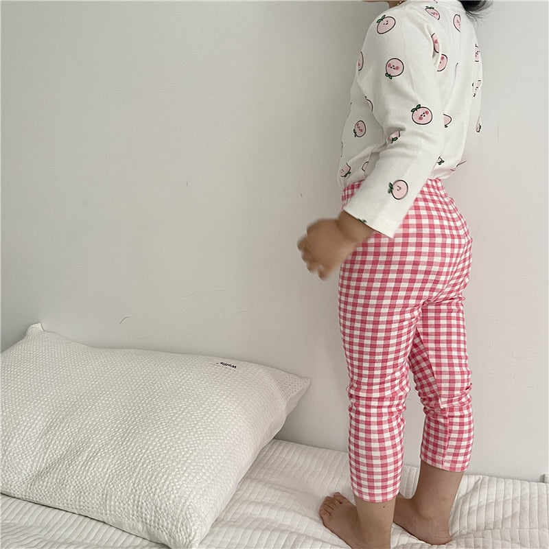 -キッズ パジャマ セット トップス チェック パンツ【mh0000127】 - mamahalo shop - 長袖パジャマ -  べビー服 - 子供服 - 男の子 - 女の子