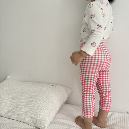 -キッズ パジャマ セット トップス チェック パンツ【mh0000127】 - mamahalo shop - 長袖パジャマ -  べビー服 - 子供服 - 男の子 - 女の子