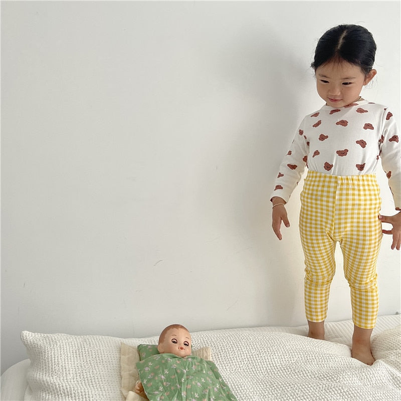 -キッズ パジャマ セット トップス チェック パンツ【mh0000127】 - mamahalo shop - 長袖パジャマ -  べビー服 - 子供服 - 男の子 - 女の子