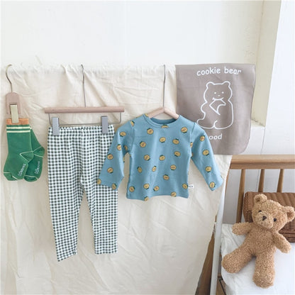 -キッズ パジャマ セット トップス チェック パンツ【mh0000127】 - mamahalo shop - 長袖パジャマ -  べビー服 - 子供服 - 男の子 - 女の子