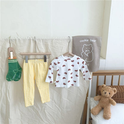 -キッズ パジャマ セット トップス チェック パンツ【mh0000127】 - mamahalo shop - 長袖パジャマ -  べビー服 - 子供服 - 男の子 - 女の子