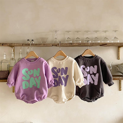 -ベビー レターロゴプリント 長袖ロンパース【mh0000148】 - mamahalo shop - 長袖ロンパース -  べビー服 - 子供服 - 男の子 - 女の子