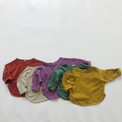 -キッズ シンプル 長袖 Tシャツ【mh0000129】 - mamahalo shop - 長袖Tシャツ -  べビー服 - 子供服 - 男の子 - 女の子