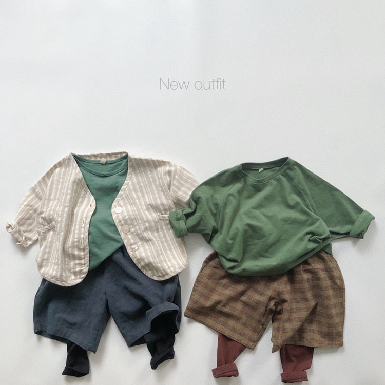 -キッズ シンプル 長袖 Tシャツ【mh0000129】 - mamahalo shop - 長袖Tシャツ -  べビー服 - 子供服 - 男の子 - 女の子