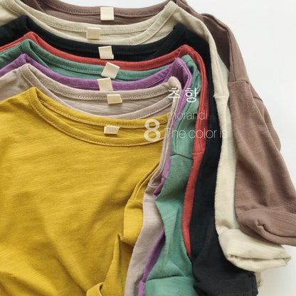 -キッズ シンプル 長袖 Tシャツ【mh0000129】 - mamahalo shop - 長袖Tシャツ -  べビー服 - 子供服 - 男の子 - 女の子