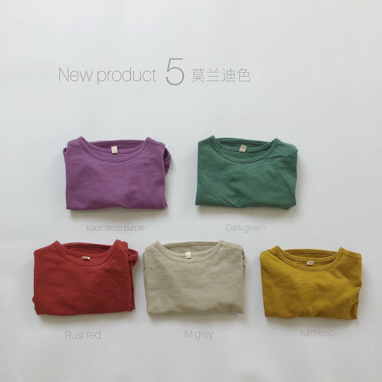 -キッズ シンプル 長袖 Tシャツ【mh0000129】 - mamahalo shop - 長袖Tシャツ -  べビー服 - 子供服 - 男の子 - 女の子