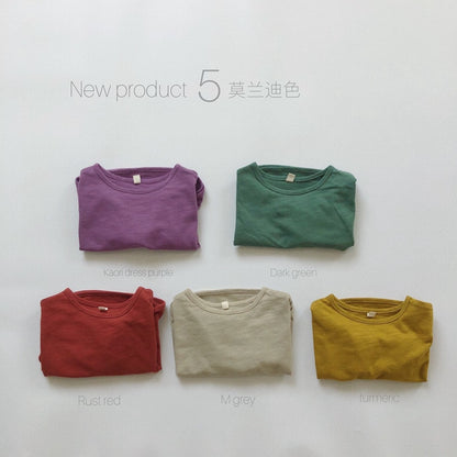 -キッズ シンプル 長袖 Tシャツ【mh0000129】 - mamahalo shop - 長袖Tシャツ -  べビー服 - 子供服 - 男の子 - 女の子