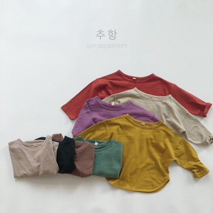 -キッズ シンプル 長袖 Tシャツ【mh0000129】 - mamahalo shop - 長袖Tシャツ -  べビー服 - 子供服 - 男の子 - 女の子