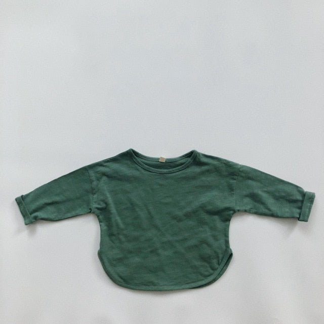 -キッズ シンプル 長袖 Tシャツ【mh0000129】 - mamahalo shop - 長袖Tシャツ -  べビー服 - 子供服 - 男の子 - 女の子