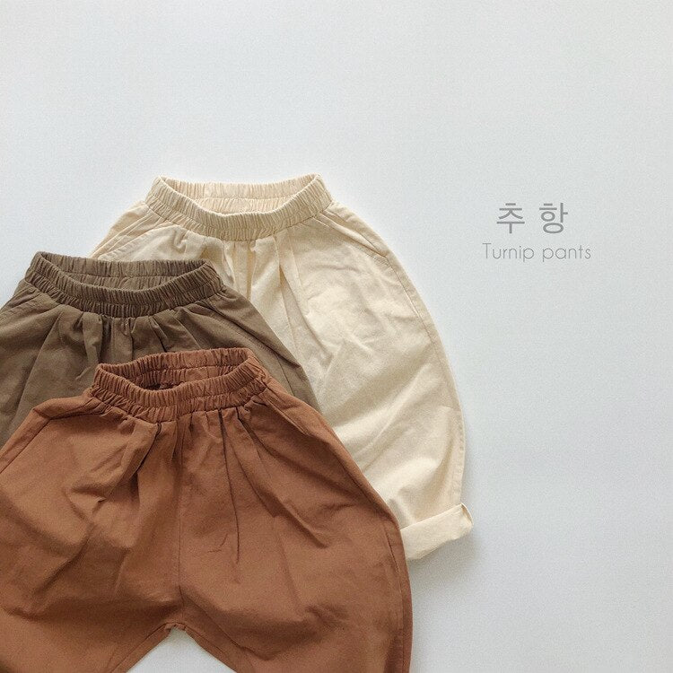 -キッズパンツ ルーズパンツ サルエルパンツ シンプルベーシック 3カラー【mh0000130】 - mamahalo shop - ロングパンツ・スウェットパンツ -  べビー服 - 子供服 - 男の子 - 女の子