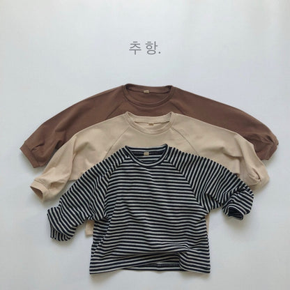 -キッズ ボーダー 無地 長袖 Tシャツ【mh0000131】 - mamahalo shop - 長袖Tシャツ -  べビー服 - 子供服 - 男の子 - 女の子