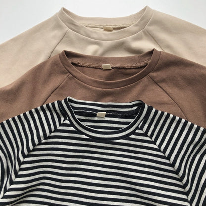 -キッズ ボーダー 無地 長袖 Tシャツ【mh0000131】 - mamahalo shop - 長袖Tシャツ -  べビー服 - 子供服 - 男の子 - 女の子