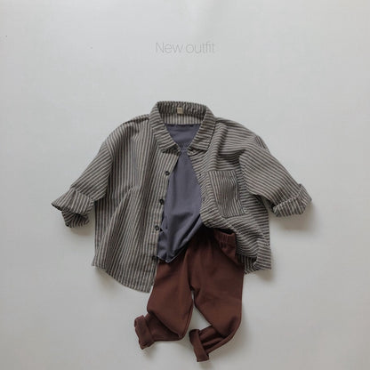 -キッズ ストライプ シャツ トップス【mh0000133】 - mamahalo shop - 長袖シャツ・ブラウス -  べビー服 - 子供服 - 男の子 - 女の子