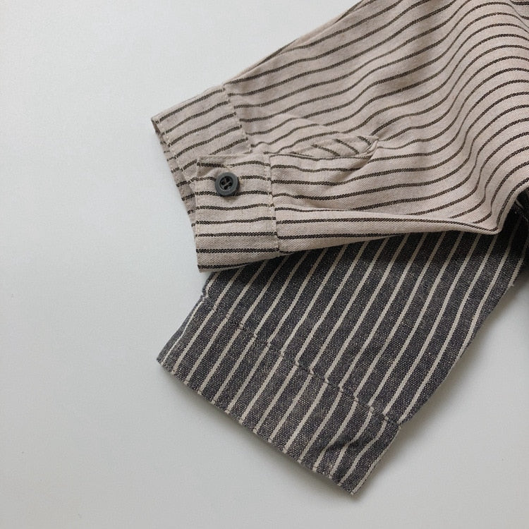 -キッズ ストライプ シャツ トップス【mh0000133】 - mamahalo shop - 長袖シャツ・ブラウス -  べビー服 - 子供服 - 男の子 - 女の子