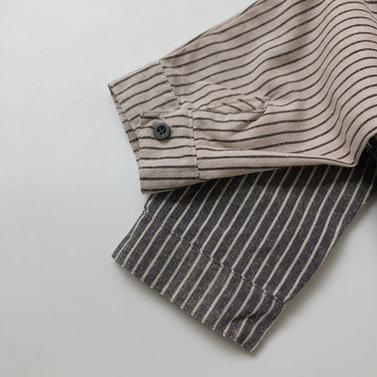 -キッズ ストライプ シャツ トップス【mh0000133】 - mamahalo shop - 長袖シャツ・ブラウス -  べビー服 - 子供服 - 男の子 - 女の子