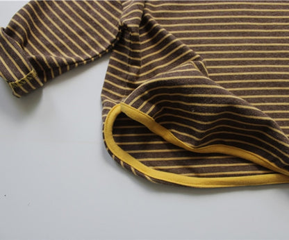 -キッズ ボーダー 長袖Tシャツ【mh0000134】 - mamahalo shop - 長袖Tシャツ -  べビー服 - 子供服 - 男の子 - 女の子