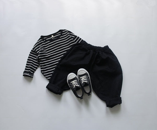 -キッズ ボーダー 長袖Tシャツ【mh0000134】 - mamahalo shop - 長袖Tシャツ -  べビー服 - 子供服 - 男の子 - 女の子