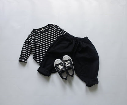 -キッズ ボーダー 長袖Tシャツ【mh0000134】 - mamahalo shop - 長袖Tシャツ -  べビー服 - 子供服 - 男の子 - 女の子