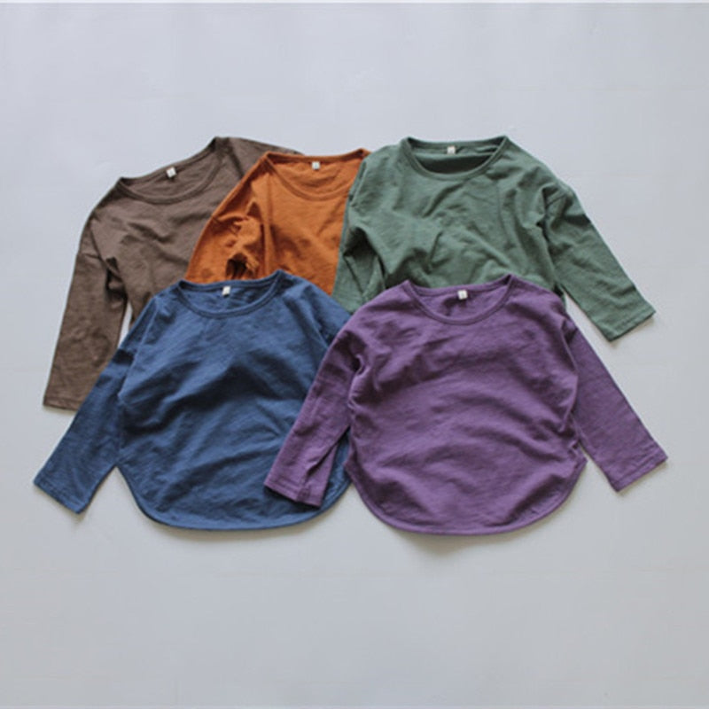 -キッズ シンプル 長袖Tシャツ【mh0000137】 - mamahalo shop - 長袖Tシャツ -  べビー服 - 子供服 - 男の子 - 女の子