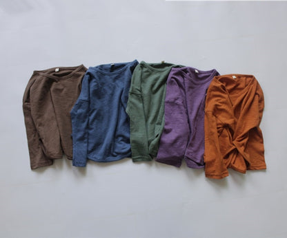 -キッズ シンプル 長袖Tシャツ【mh0000137】 - mamahalo shop - 長袖Tシャツ -  べビー服 - 子供服 - 男の子 - 女の子