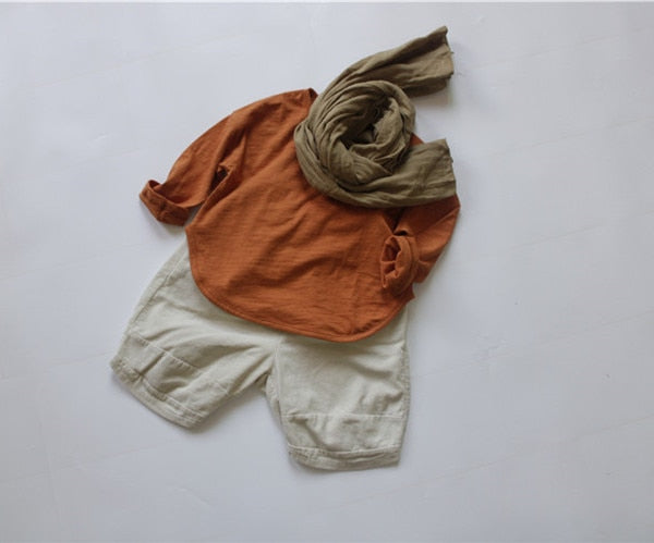 -キッズ シンプル 長袖Tシャツ【mh0000137】 - mamahalo shop - 長袖Tシャツ -  べビー服 - 子供服 - 男の子 - 女の子