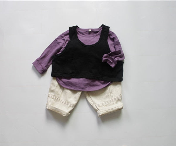 -キッズ シンプル 長袖Tシャツ【mh0000137】 - mamahalo shop - 長袖Tシャツ -  べビー服 - 子供服 - 男の子 - 女の子