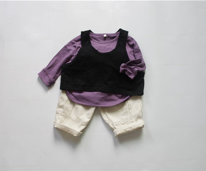 -キッズ シンプル 長袖Tシャツ【mh0000137】 - mamahalo shop - 長袖Tシャツ -  べビー服 - 子供服 - 男の子 - 女の子