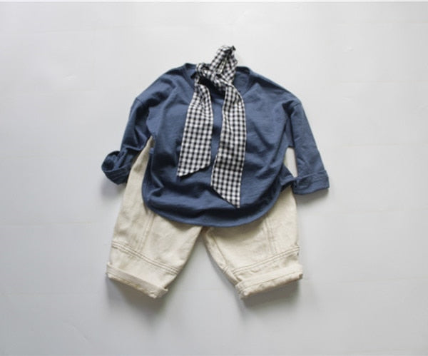 -キッズ シンプル 長袖Tシャツ【mh0000137】 - mamahalo shop - 長袖Tシャツ -  べビー服 - 子供服 - 男の子 - 女の子