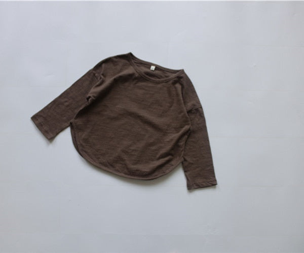 -キッズ シンプル 長袖Tシャツ【mh0000137】 - mamahalo shop - 長袖Tシャツ -  べビー服 - 子供服 - 男の子 - 女の子