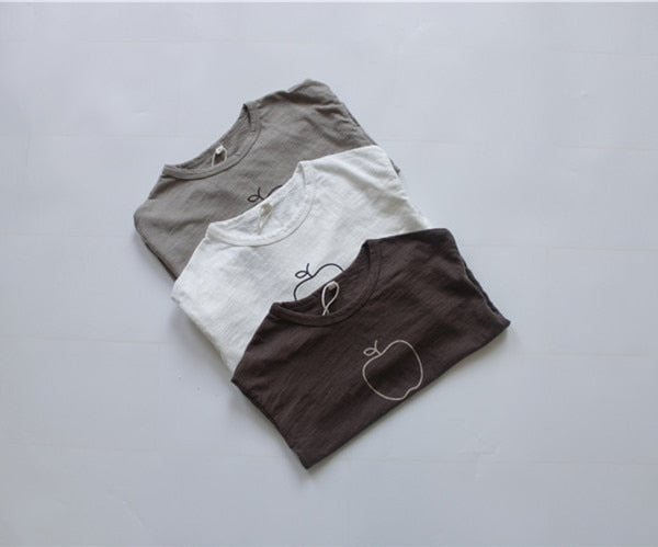 -キッズ りんご 長袖Tシャツ【mh0000138】 - mamahalo shop - 長袖Tシャツ -  べビー服 - 子供服 - 男の子 - 女の子