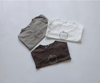 -キッズ りんご 長袖Tシャツ【mh0000138】 - mamahalo shop - 長袖Tシャツ -  べビー服 - 子供服 - 男の子 - 女の子