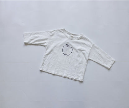 -キッズ りんご 長袖Tシャツ【mh0000138】 - mamahalo shop - 長袖Tシャツ -  べビー服 - 子供服 - 男の子 - 女の子