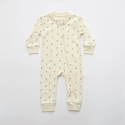 -ベビー 長袖 ロンパース ジャンプスーツ サボテン 月 ボーダー【mh0000151】 - mamahalo shop - 長袖ロンパース -  べビー服 - 子供服 - 男の子 - 女の子