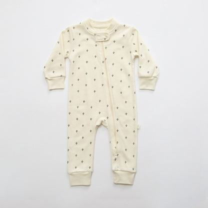 -ベビー 長袖 ロンパース ジャンプスーツ サボテン 月 ボーダー【mh0000151】 - mamahalo shop - 長袖ロンパース -  べビー服 - 子供服 - 男の子 - 女の子