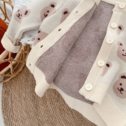 -ベビー キッズ くま ニット カーディガン【mh0000154】 - mamahalo shop - カーディガン・パーカー -  べビー服 - 子供服 - 男の子 - 女の子