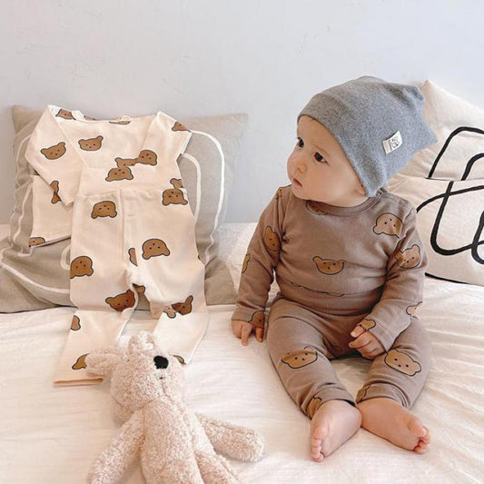 -ベビー キッズ セットアップ くま ベア パジャマ【mh0000161】 - mamahalo shop - 長袖パジャマ -  べビー服 - 子供服 - 男の子 - 女の子