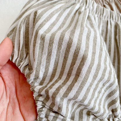 -ベビー セットアップ ストライプ フリル チュニック ブルマ【mh0000183】 - mamahalo shop - 長袖セットアップ -  べビー服 - 子供服 - 男の子 - 女の子