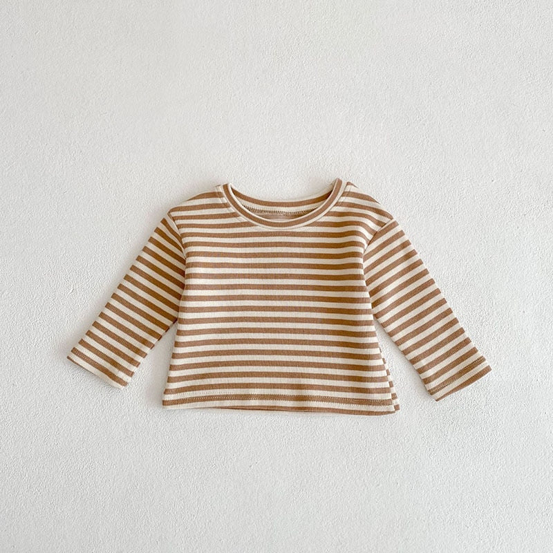 -ベビー セットアップ くま 刺繍 コーデュロイ ロンパース ボーダー Tシャツ【mh0000184】 - mamahalo shop - 長袖セットアップ -  べビー服 - 子供服 - 男の子 - 女の子