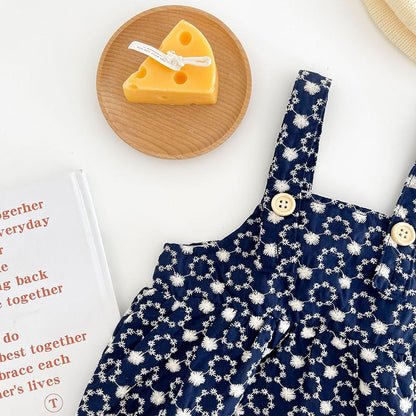 -ベビー サスペンダー ロンパース 丸襟 ブラウス【mh0000575】 - mamahalo shop - ノースリーブロンパース -  べビー服 - 子供服 - 男の子 - 女の子