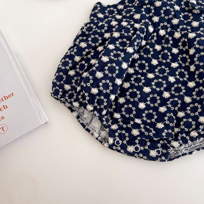 -ベビー サスペンダー ロンパース 丸襟 ブラウス【mh0000575】 - mamahalo shop - ノースリーブロンパース -  べビー服 - 子供服 - 男の子 - 女の子