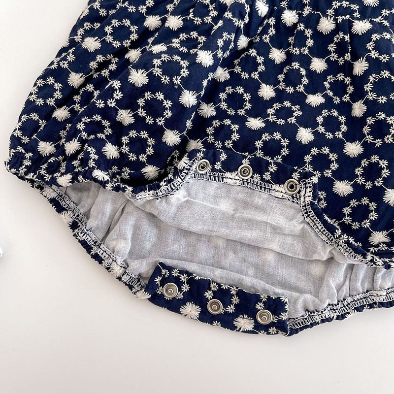 -ベビー サスペンダー ロンパース 丸襟 ブラウス【mh0000575】 - mamahalo shop - ノースリーブロンパース -  べビー服 - 子供服 - 男の子 - 女の子