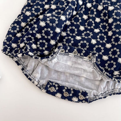 -ベビー サスペンダー ロンパース 丸襟 ブラウス【mh0000575】 - mamahalo shop - ノースリーブロンパース -  べビー服 - 子供服 - 男の子 - 女の子