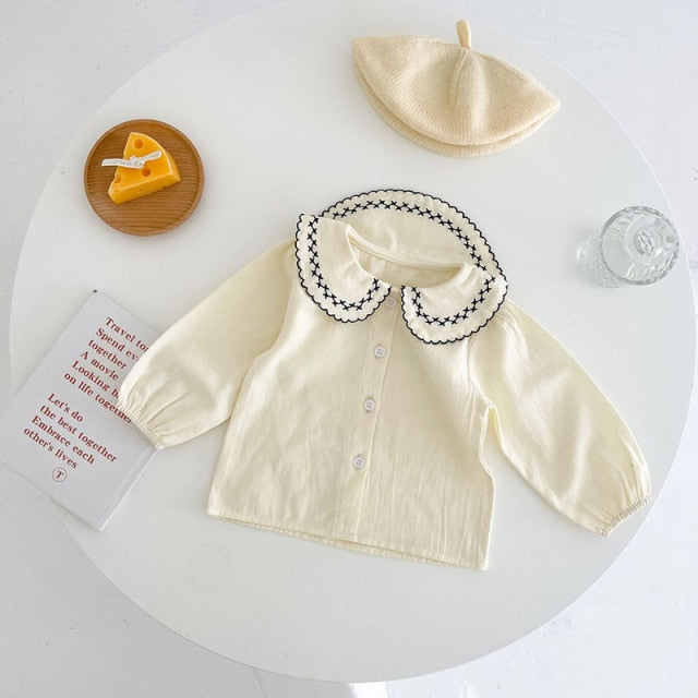 -ベビー サスペンダー ロンパース 丸襟 ブラウス【mh0000575】 - mamahalo shop - ノースリーブロンパース -  べビー服 - 子供服 - 男の子 - 女の子