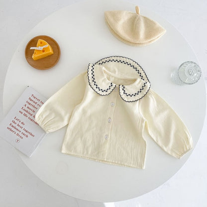 -ベビー サスペンダー ロンパース 丸襟 ブラウス【mh0000575】 - mamahalo shop - ノースリーブロンパース -  べビー服 - 子供服 - 男の子 - 女の子